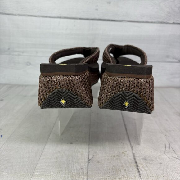 Volatile CANOVA Brown Raffia Straps Wedge Platform Thong Flip Flop Sandals Sz 9 - Picture 5 of 14